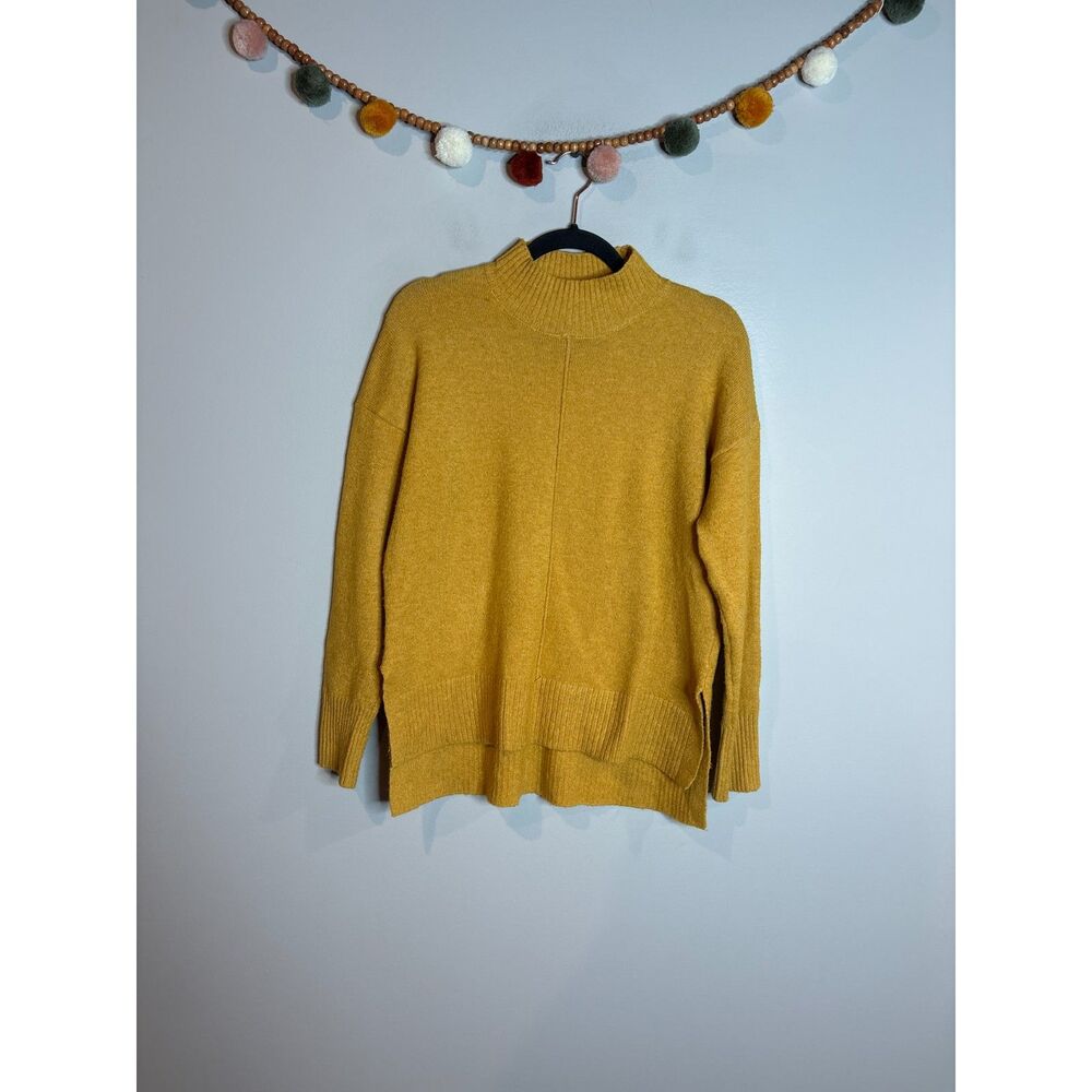 Tahari mustard mock neck sweater